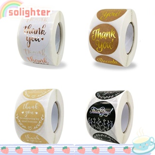 Solighter สติกเกอร์ซีล ลาย Thank You สําหรับตกแต่งบรรจุภัณฑ์ เครื่องเขียน งานแต่งงาน