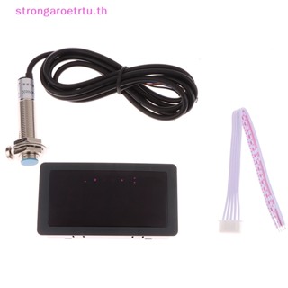 Strongaroetrtu เครื่องวัดความเร็วรอบเครื่องยนต์ดิจิทัล LED RPM 4 บิต พร้อมสวิตช์เซนเซอร์ NPN สําหรับเครื่องกลึง