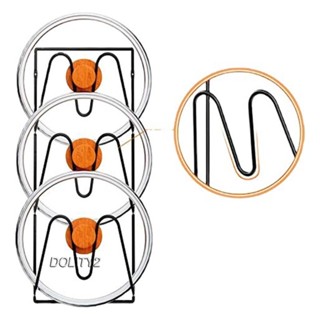 [Dolity2] ชั้นวางฝาหม้อ แบบเหล็ก 3 ชั้น สําหรับติดผนัง ประตู ตู้กับข้าว