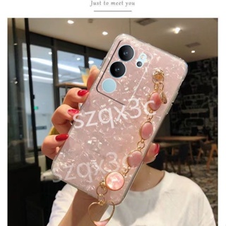 ใหม่ พร้อมส่ง เคสโทรศัพท์มือถือ ซิลิโคน พร้อมสายโซ่คล้อง หรูหรา สําหรับ VIVO V29 V27 V27e Y78 Y27 Y36 Y02 Y02T Y02A X90 Pro 5G 4G Y78