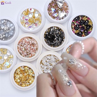 ตกแต่งเล็บ รูปหัวใจเครื่องประดับเล็บ เพชรก้นแบน​ Rhinestone Shell หินคริสตัลผสม เครื่องมือทําเล็บ 【goob】