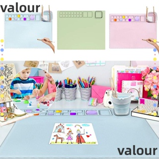 Valour แผ่นบอร์ดซิลิโคน กันน้ํา ไม่เหนียวติด สําหรับวาดภาพระบายสีน้ํา DIY