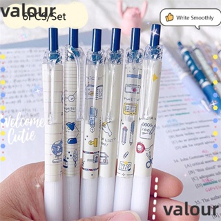 Valour ปากกาเจล 0.5 มม. สีดํา 6 ชิ้น