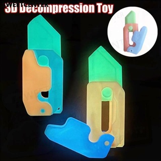 Luminous 3D Printing Gravity Small Radish Knifes Mini Model Push Card Student Prize Pendant Decompression Toy Gift For Kids