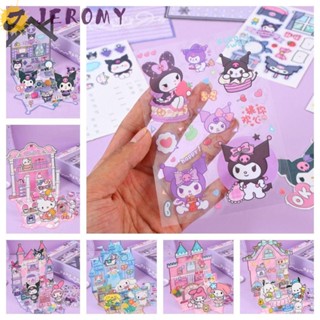 Jeromy หนังสือสติกเกอร์ ลายการ์ตูนอนิเมะแมว KT Kuromi Busy Book KT Quiet Book Toy Dodo Book Pochacco My Melody DIY สําหรับตกแต่งวันเกิด