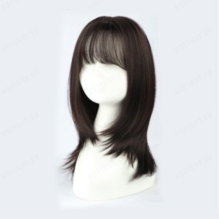 【สต็อกพร้อม】Fashionable Full Head Wig with Synthetic Fiber Hair.