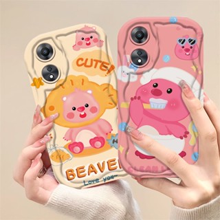 เคสโทรศัพท์มือถือ TPU นิ่ม ลายคลื่น 3D สําหรับ Oppo A78 A58 4G A17 A17k A16 A54s A5s A12 A9 A3S A54 A1K A7 A77s A57 A15s A52 A92 A31 A53 Reno 8T 5F HOSTR