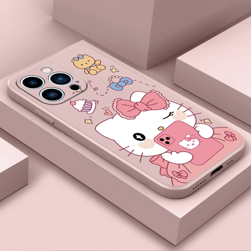 เคส OPPO A79 5G A17K A18 A38 R9S reno 10x zoom R17 PRO MF055A เคสโทรศัพท์มือถือ ซิลิโคนนิ่ม กันกระแทก ลายเฮลโลคิตตี เซลฟี่ สําหรับ