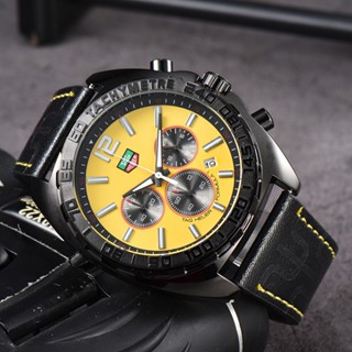 T-A-G multifunction quartz watch with sport leather strap