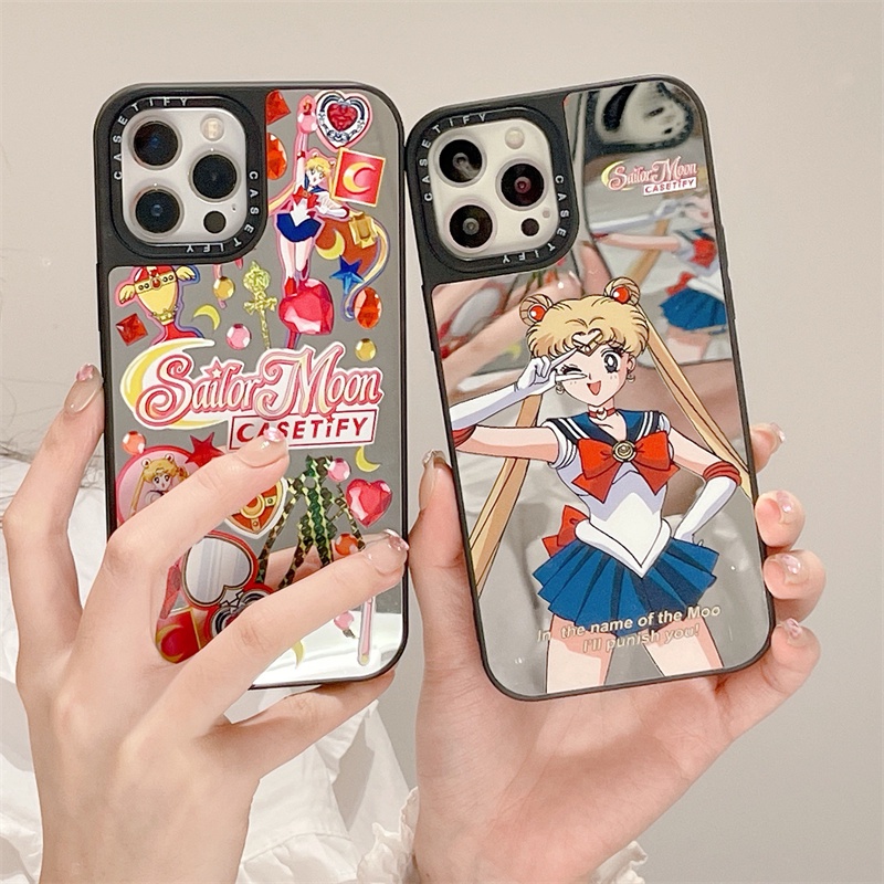 Casetifg เคสโทรศัพท์ซิลิโคน TPU แข็ง กันกระแทก ลายการ์ตูนเซเลอร์มูน สําหรับ iPhone 15 14 11 12 13 Pro Max