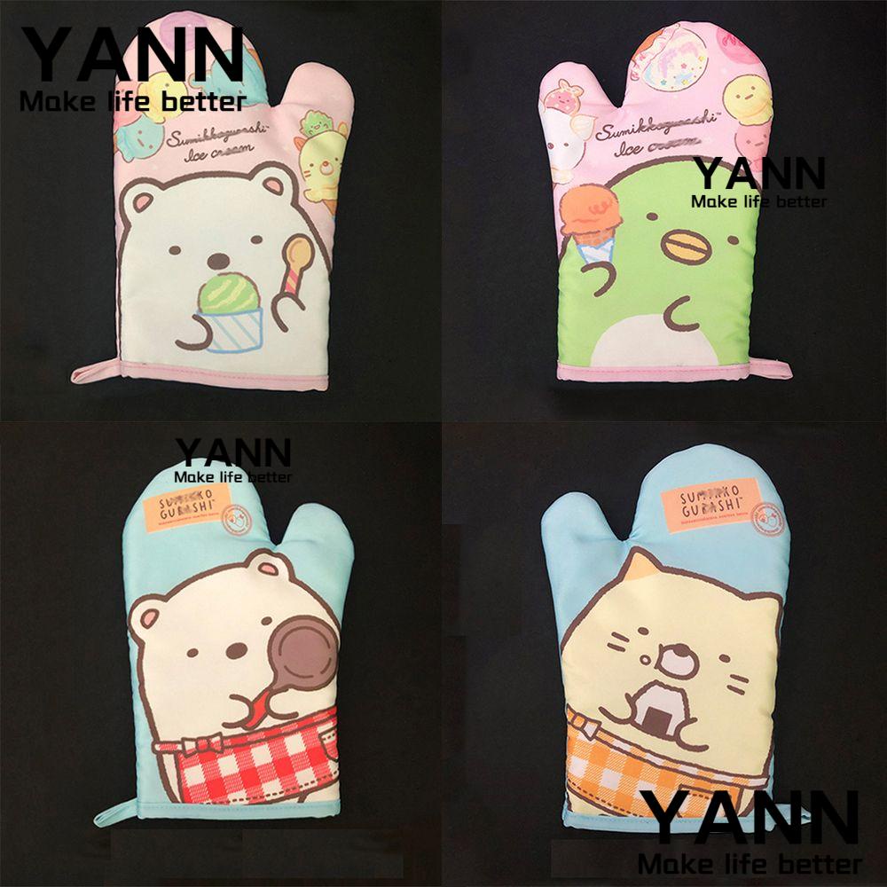 Yann1 ถุงมือ ลายการ์ตูน Sumikko Gurashi ทนความร้อน สําหรับไมโครเวฟ