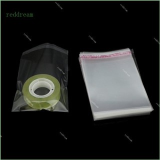 Redd ถุงพลาสติกใส มีกาวในตัว ขนาด 8x12 ซม. 3 1 x4 7 สีแดง สําหรับใส่เครื่องประดับ DIY 100 ชิ้น