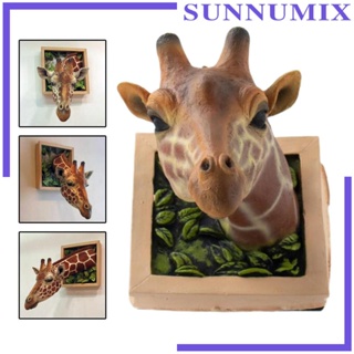 [Sunnimix] รูปปั้นหัวยีราฟ 3D สําหรับตกแต่งผนัง สวน