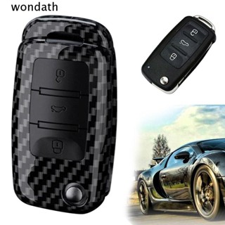 Wonda ปลอกกุญแจรีโมตรถยนต์ คาร์บอนไฟเบอร์ ABS สําหรับ VW Volkswagen Polo Golf Passat Beetle Tiguan Seat Leon