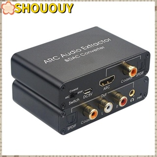 Shououy ตัวแปลงเสียงดิจิทัล เป็นอนาล็อก 192KHz 24-bit อลูมิเนียมอัลลอย HDMI ARC ออปติคอล Toslink SPDIF Coaxial เข้ากันได้กับ Hdtv ทุกรุ่น พร้อม ARC