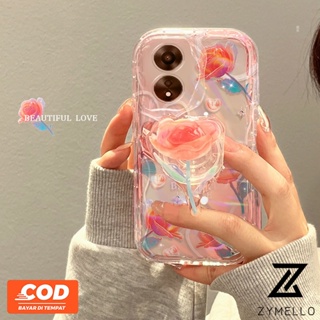 เคสโทรศัพท์มือถือ ซิลิโคน ลายดอกกุหลาบ พร้อมขาตั้ง สําหรับ VIVO Y27 5G 4G Y02 Y35 Y36 Y56 Y22 Y22S Y12 Y20 Y21 Y33S Y30 Y15 Y15S Y15A Y16 Y12A Y72 Y11 Y21A Y50 Y20A Y91C