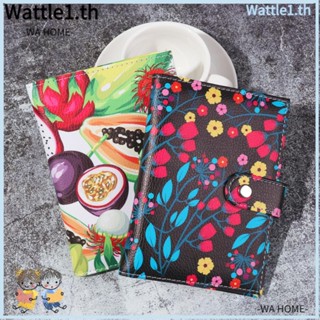 Wttle กระเป๋าสตางค์ หนัง PU กันน้ํา ลายดอกไม้ ดวงดาวบนท้องฟ้า สําหรับใส่หนังสือเดินทาง