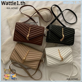 Wttle กระเป๋าสะพายไหล่ สะพายข้าง หนัง PU ปักลาย สีพื้น แฟชั่นสําหรับผู้หญิง