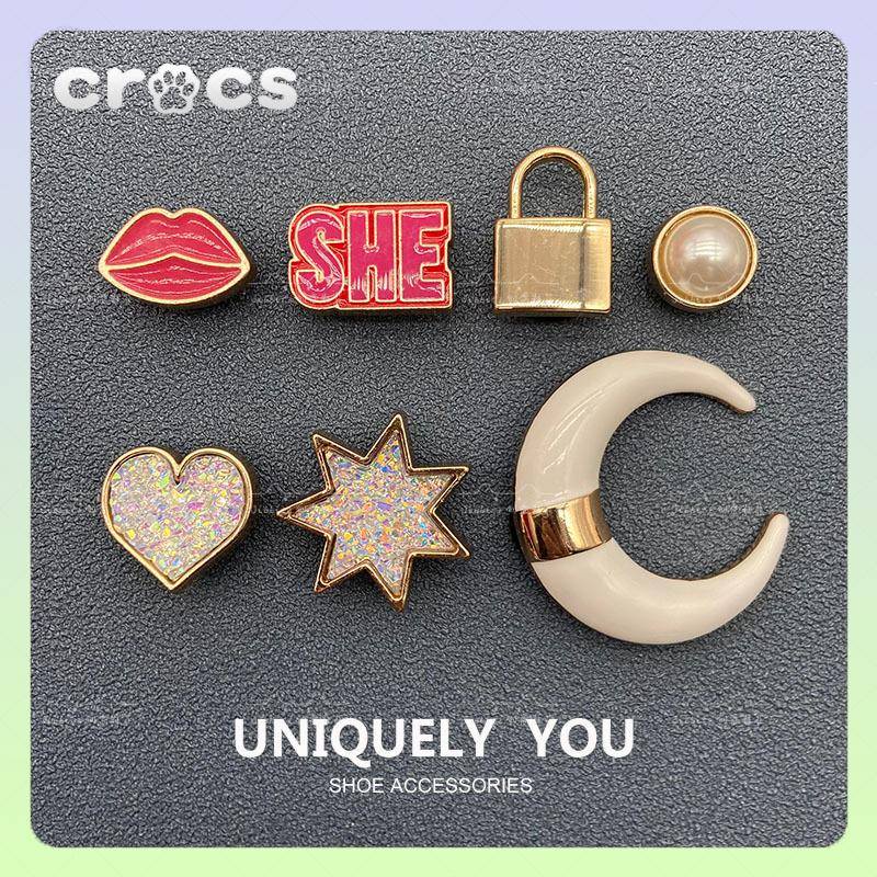 jibbitz crocs อุปกรณ์เสริมหัวเข็มขัดโลหะ รูปดอกไม้ สําหรับรองเท้า Crocs