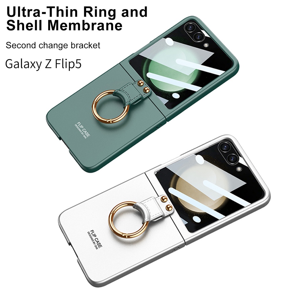 ปลอกบางพิเศษสําหรับ Samsung Galaxy Z Flip6 Flip5 พร้อมที่ใส่แหวน Samsung Z Flip 6 5 Flip Z 5 ออกแบบเคสโทรศัพท์