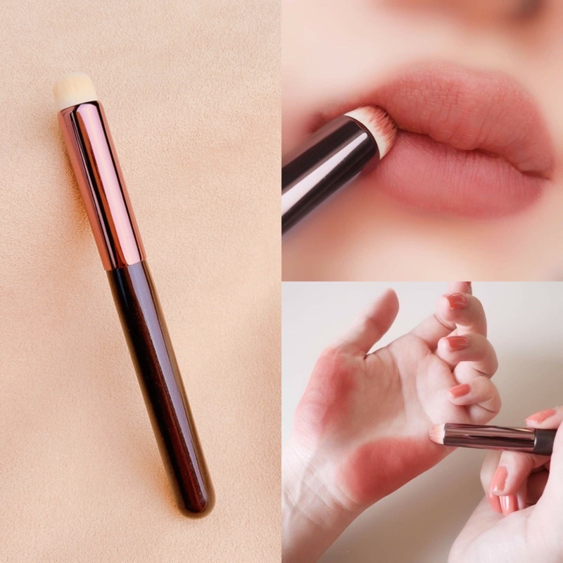 Chok แปรงแต่งหน้าพร้อมปลอก หัวกลม แบบพกพา แปรงทาลิปสติก คอนซีลเลอร์ อเนกประสงค์ ทาลิปฟุ้งสไตล์เกาหลี นุ่ม