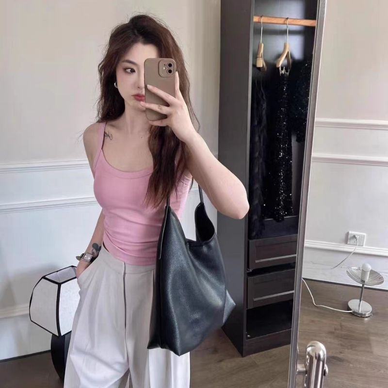 Mini shopพร้อมส่ง (FY1019) เสื้อสายเดี่ยวเข้ารูป มีฟองน้ำ รูปที่ 2