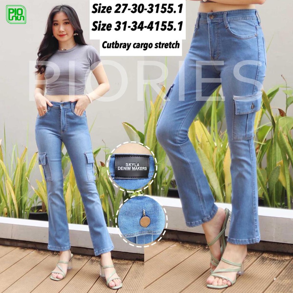 Streetch Cargo Cutbray Jeans 7/9 Womens Cutbray Jeans Cargo Pants 7/9