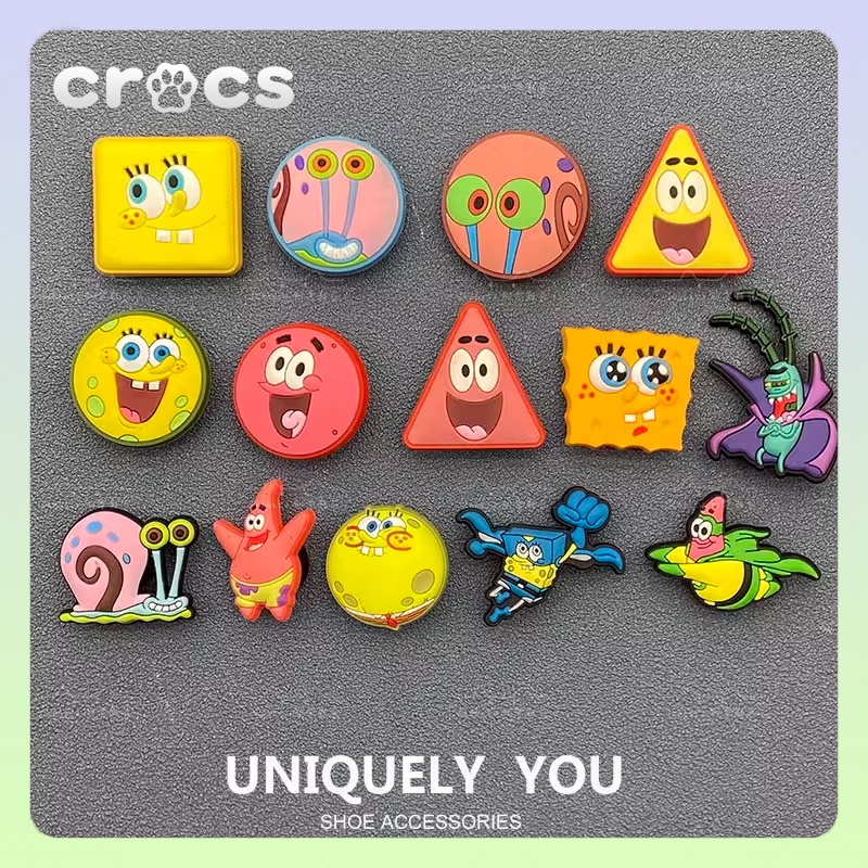 jibbitz crocs หัวเข็มขัด Crocs รูปการ์ตูน SpongeBob SquarePants Pie Big Star Hole อุปกรณ์เสริม สําหรับรองเท้า