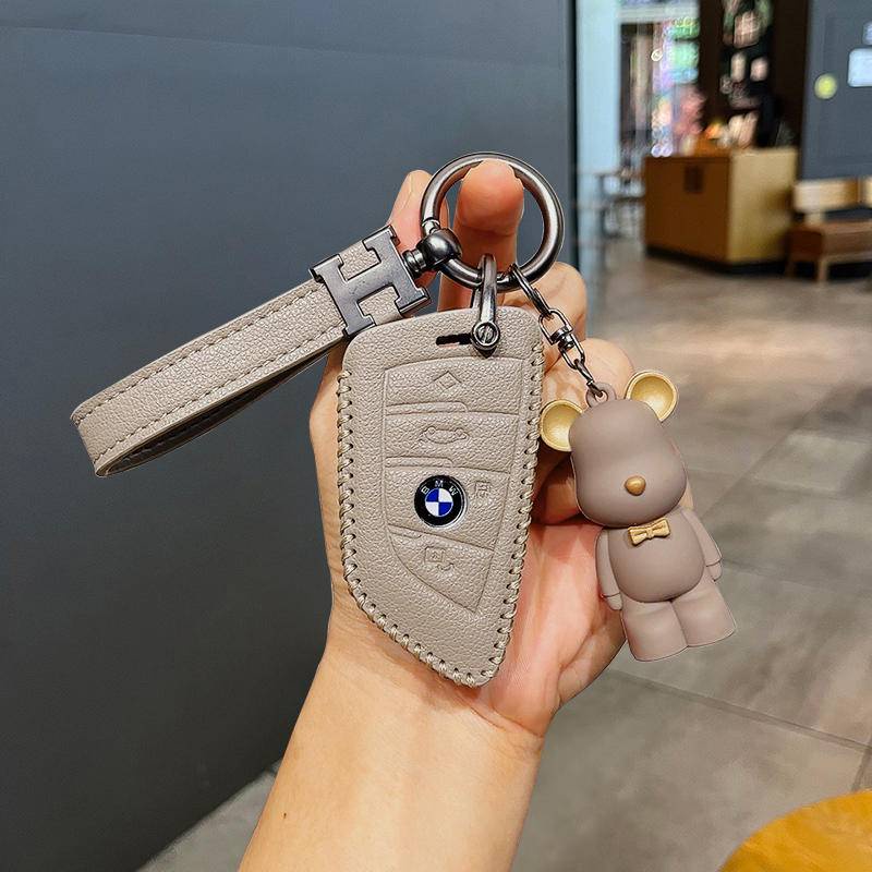 ซองใส่กุญแจรถหนังสำหรับ BMW 7 series 735li 740 X7  i7 X1 ix XM X6 3 series 5 series 530 320li สาม series 1 series x1 x3 x5 ห้า series x2 525 gt กรณีกุญแจรถ พวงกุญแจรถ รีโมทคอนโทรลกรณีกุญแจ ราคา ถูกที่สุด ดีลบีเคเค แกลเลอรีภาพที่ 3