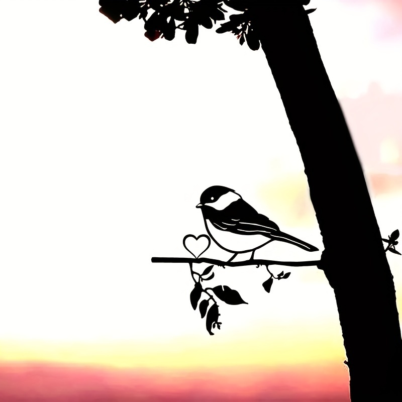 รูปปั้นนกบนกิ่งไม้ โลหะ สําหรับตกแต่งผนังบ้าน สวน ลานบ้าน 1 ชิ้น