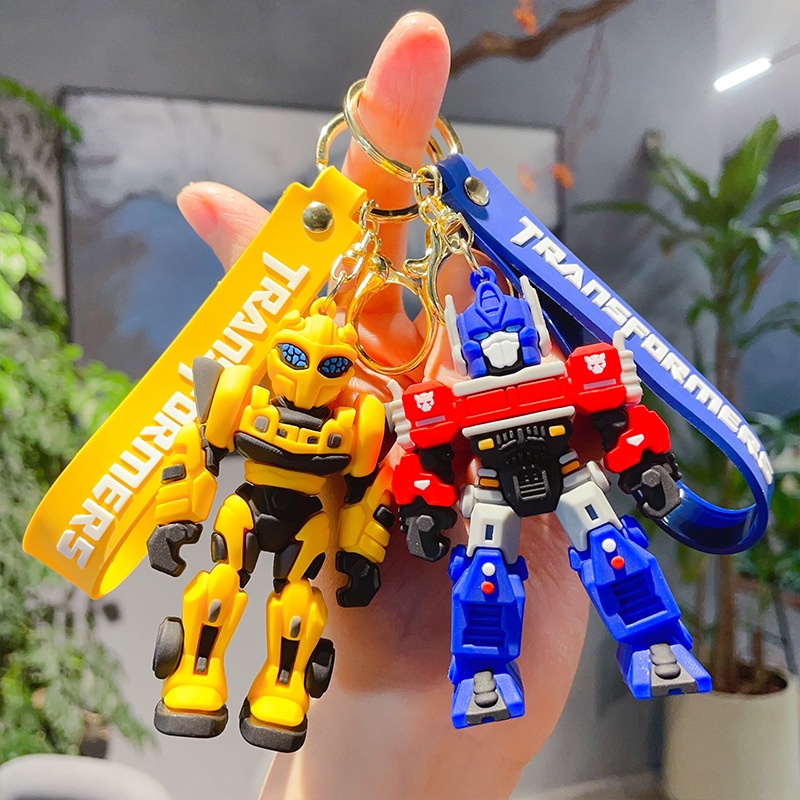 พวงกุญแจ จี้ตุ๊กตา PVC ลายการ์ตูนอนิเมะ Transformers Optimus Prime น่ารัก
