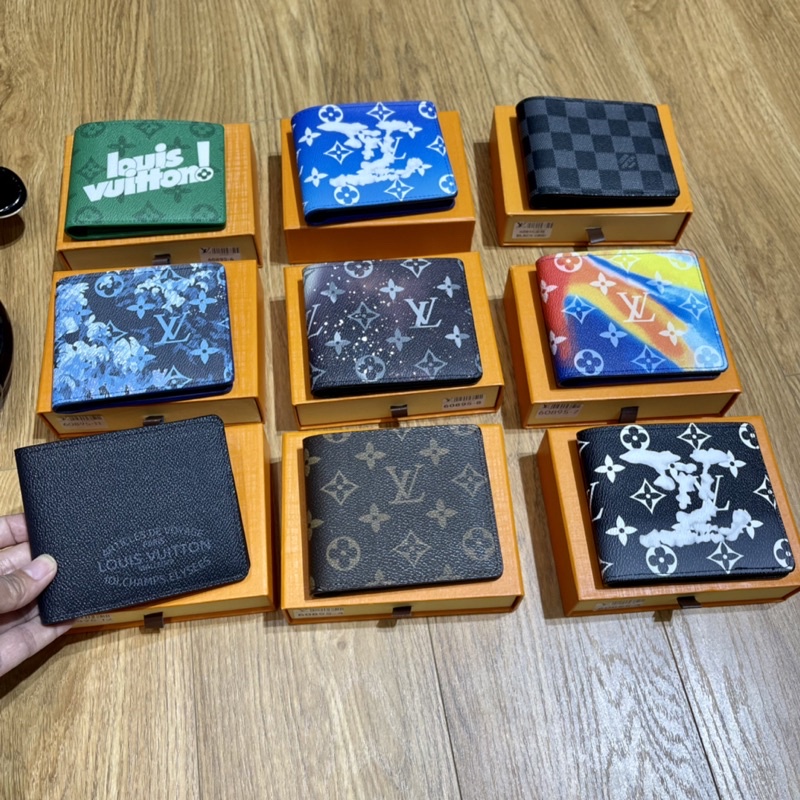 Lv Men 'S Leather Wallet Full Box - Lv Leather Wallet For Men - พร ้ อมกล ่ องของขวัญ