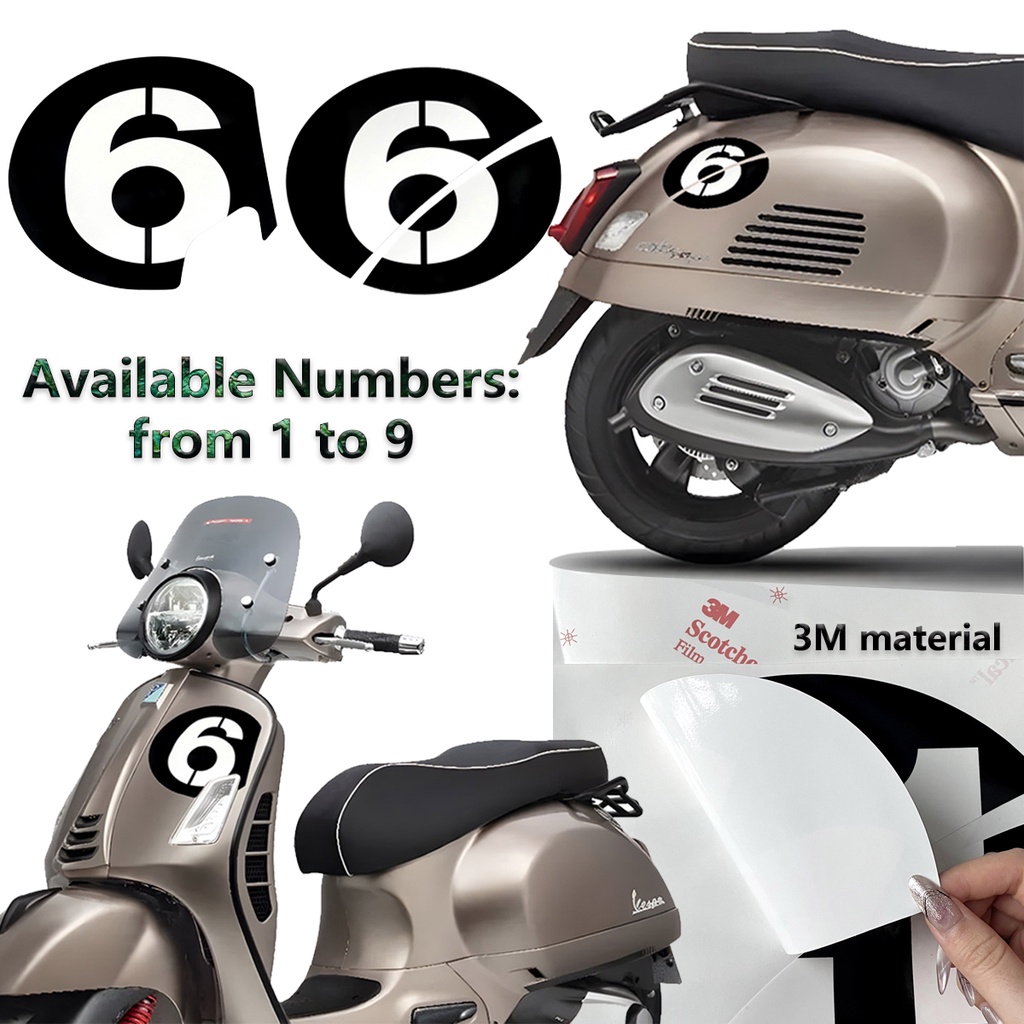 สติกเกอร์รถจักรยานยนต์ 3M NO.6 สําหรับ Vespa Sei 6 Giorni GT GTS GTL GTV 125 300 Super GTS300ie