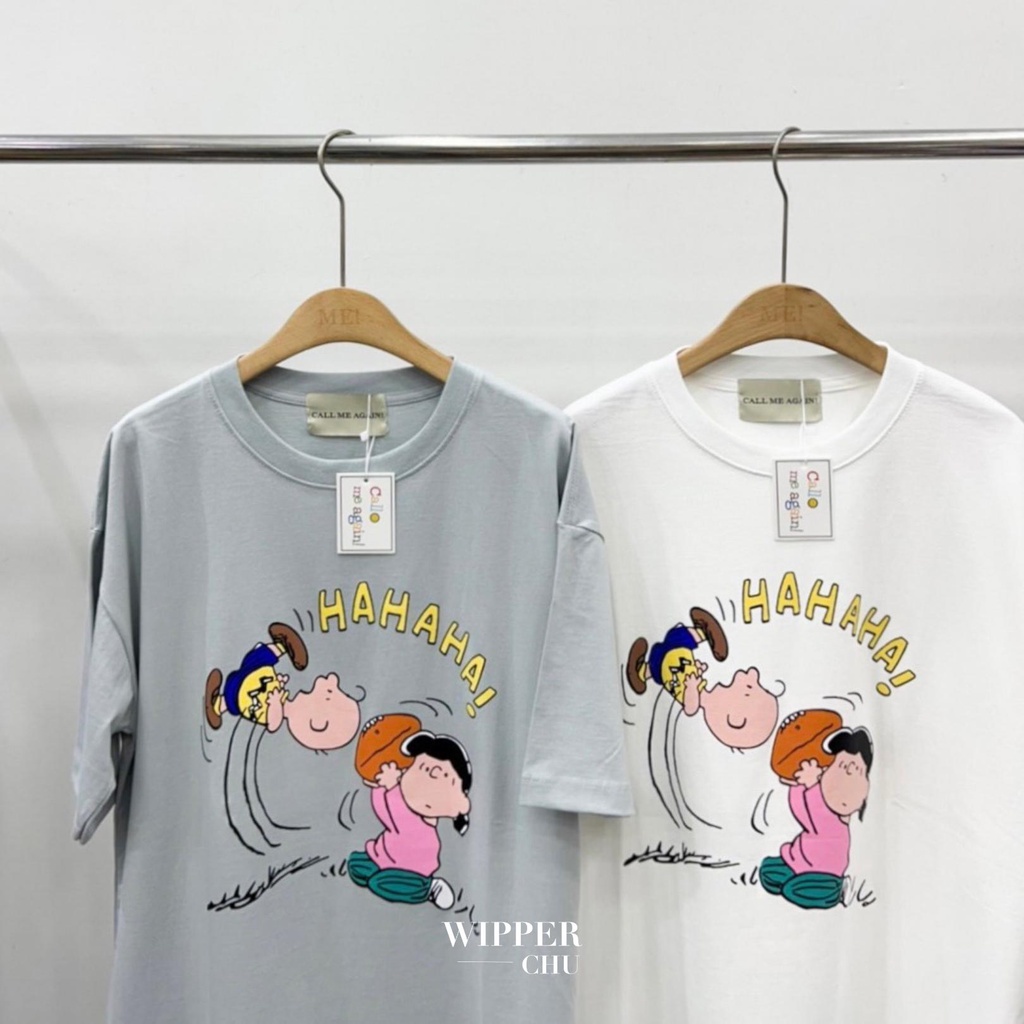 Oversize [ Korea Cotton] “ HAHAHA! Charlie Peanuts  “ CMA คอกลม