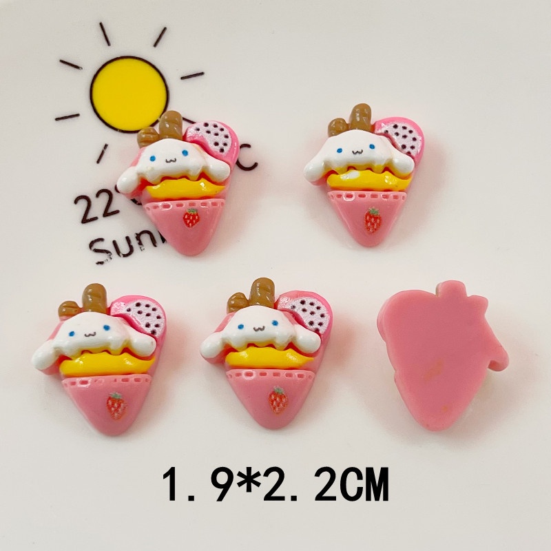 [2 #] Jibbitz Crocs กิ๊บติดผมเรซิ่น รูปกรวยไอศกรีม การ์ตูนสุนัขน่ารัก หูใหญ่ แวววาว DIY อุปกรณ์เสริม สําหรับทําผม QP