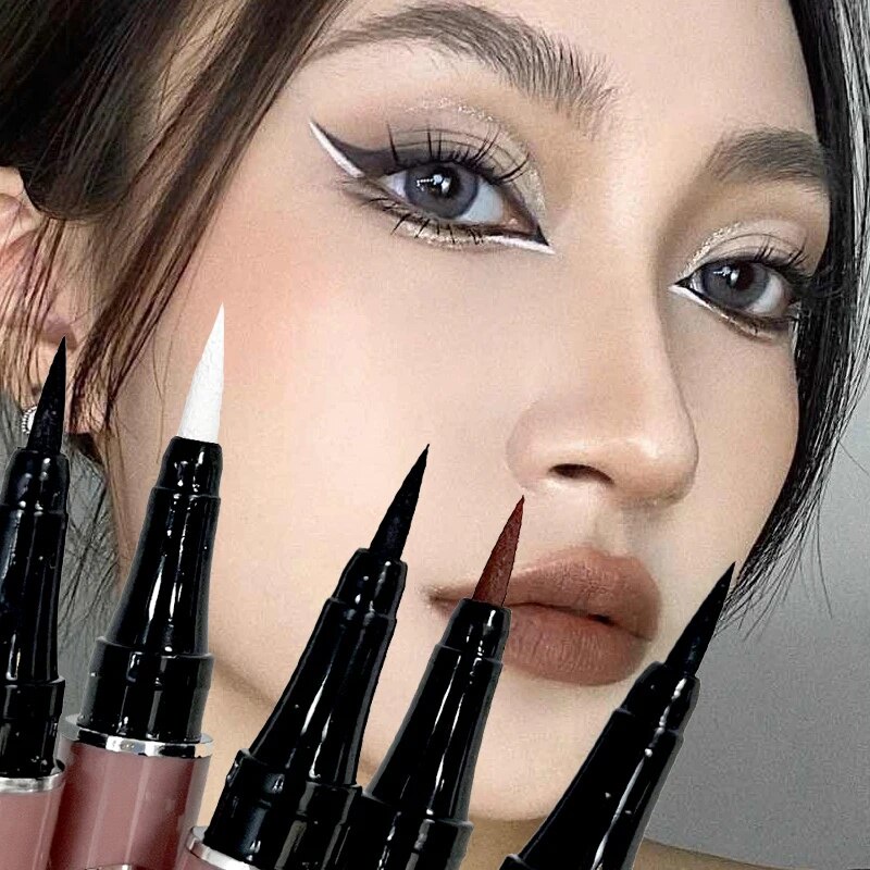 6 Colors White Matte Liquid Eyeliner Waterproof Lasting Colorful Red Brown Quickily Drying Eyeliner 
