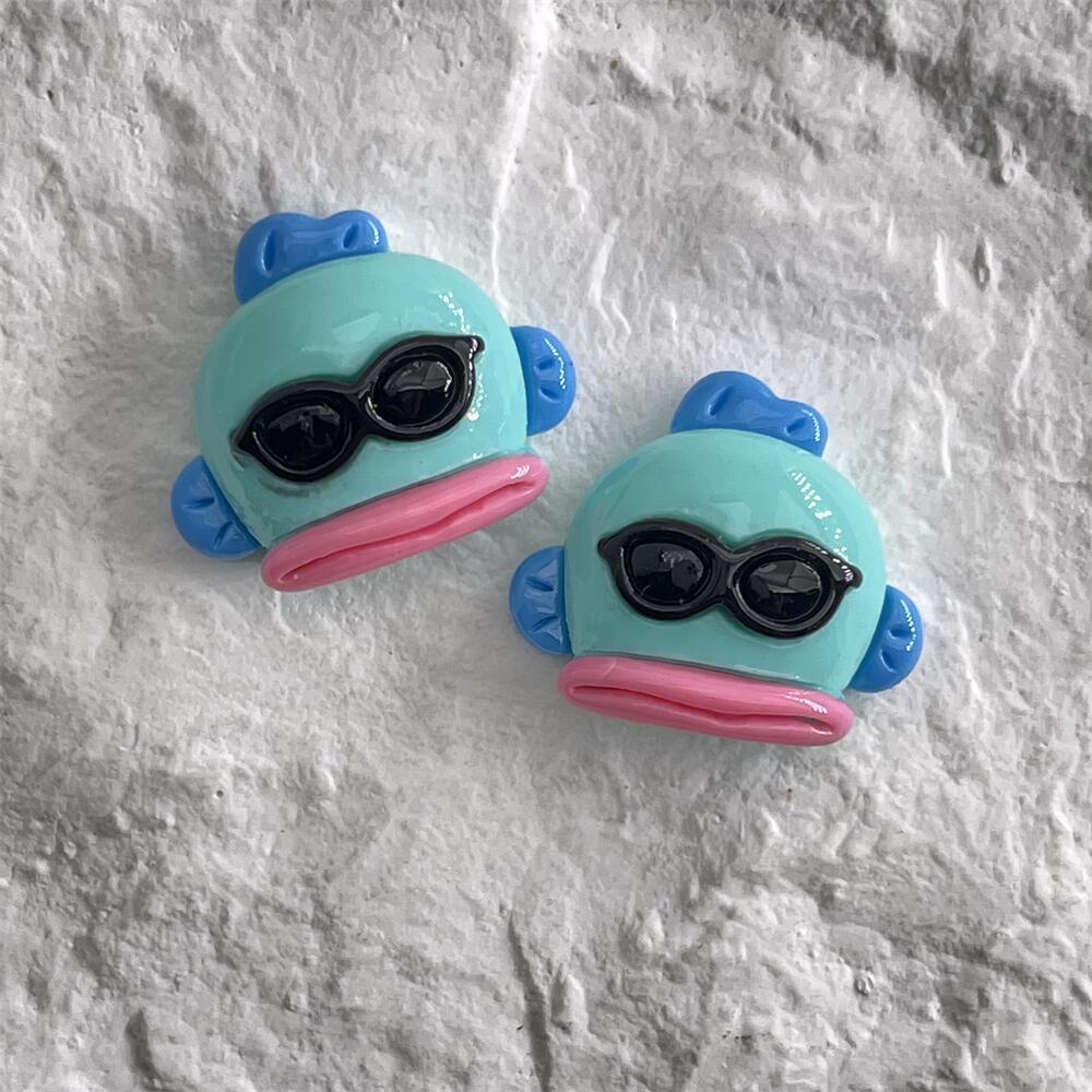 [4 #] Jibbitz Crocs กิ๊บติดผมเรซิ่น รูปปลาทะเลน่ารัก ขนาดเล็ก แฮนด์เมด diy สําหรับทําเครื่องประดับ FN