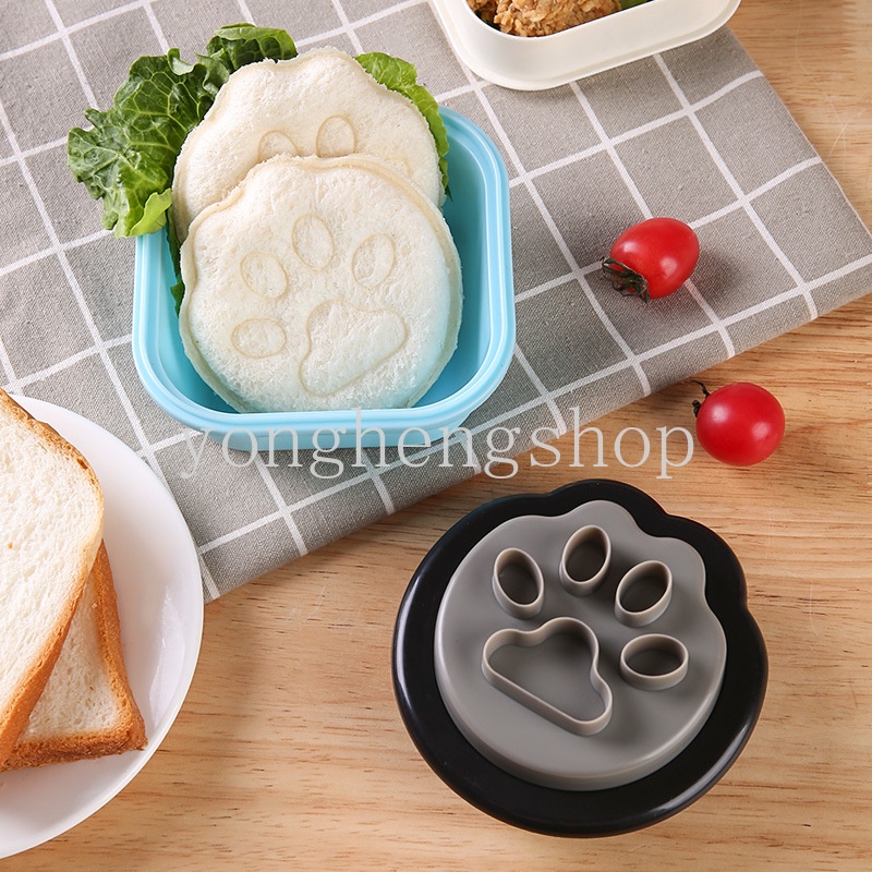 แม่พิมพ์ตัดแซนวิช ขนมปังปิ้ง บิสกิต รูปอุ้งเท้าแมวน่ารัก แบบสร้างสรรค์ DIY สําหรับเด็ก