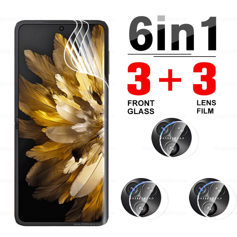 6in1 ฟิล์มไฮโดรเจล กันรอยหน้าจอ และเลนส์กล้อง สําหรับ Oppo Find N3 Flip Smartphone For Oppo Find N 3Flip N3Flip 5G