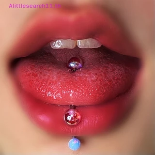Alittlesearch11 เครื่องประดับ จิวลิ้น เหล็กไทเทเนียม หลากสี สําหรับผู้หญิง 1 ชิ้น