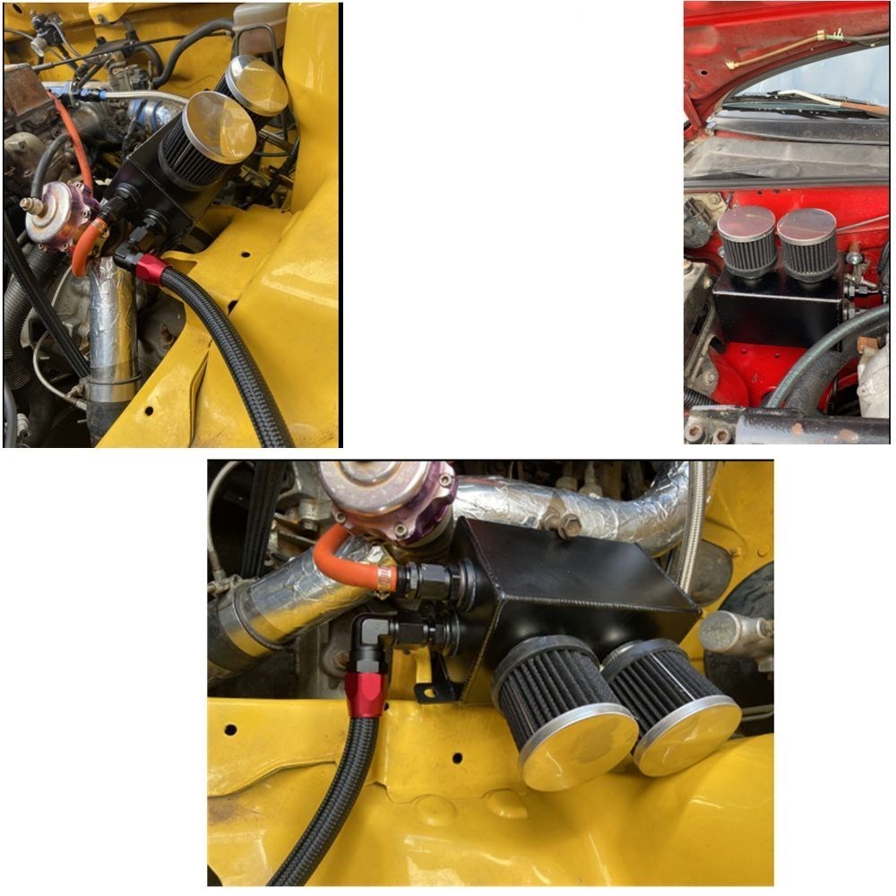น้ํามันจับถังอ่างเก็บน้ํา AN8 พร้อม Air Breather Filter Racing 1200ml 1.2L Twin Baffle Dual กรองเครื่องยนต์รถอุปกรณ์เสริม ราคา ถูกที่สุด ดีลบีเคเค แกลเลอรีภาพที่ 7