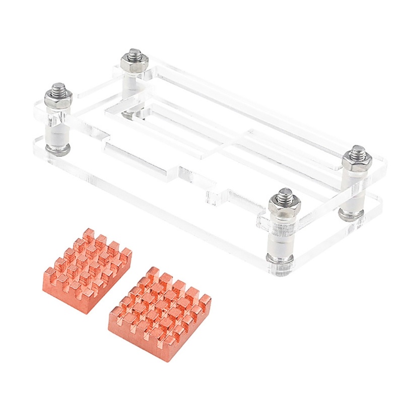RUN Zero2W อะคริลิคโปร่งใส 2 ชิ้นทองแดงความร้อนสําหรับ OrangePi Zero2W Enclosure