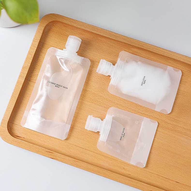 พร้อมส่ง🔥 ซองครีม ถุงใส่สบู่เหลว โลชั่นเครื่องสำอาง ซองแชมพูรีฟิล แบ่งของเหลว ฝาเปิด-ปิด ปากกว้าง ตั้งได้
