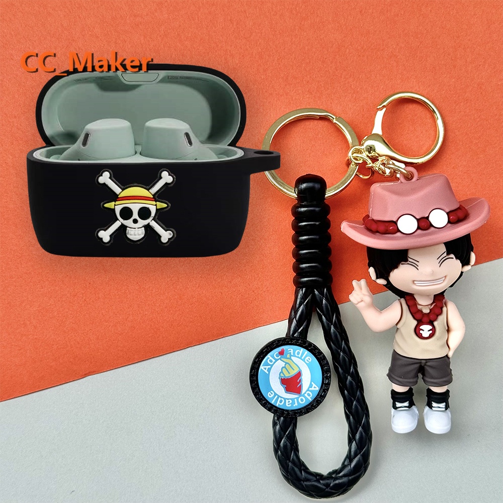 For Jabra Elite 3 Case Cartoon Mario Keychain Pendant Jabra Elite 4 Silicone Soft Case Cute Monster 