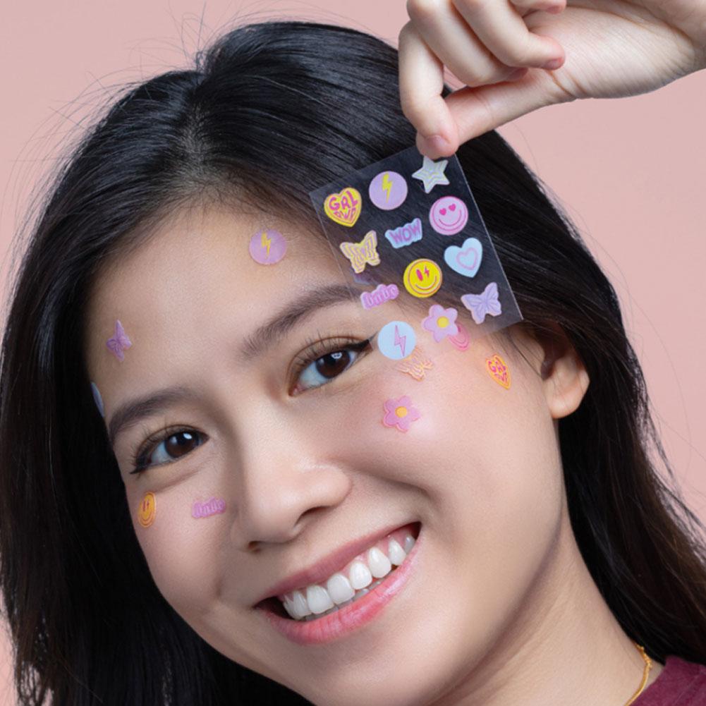 แผ่นแปะสิวไฮโดรคอลลอยด์ ลายการ์ตูนดอกไม้ หัวใจ ดาว น่ารัก - รูปที่ 2