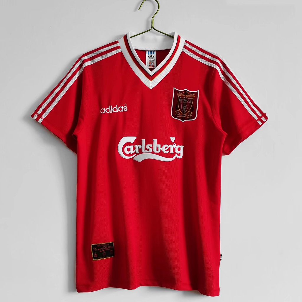 **พร้อมส่ง** เสื้อกีฬาแขนสั้น ลายทีมชาติฟุตบอล Liverpool 1995 96 season สไตล์เรโทร