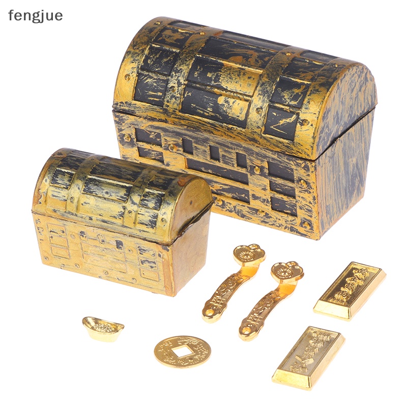 Fengjue โมเดลเหรียญทอง ทองแดง ขนาดเล็ก 1:12 อุปกรณ์เสริม สําหรับตกแต่งบ้านตุ๊กตา 1 2 10 ชิ้น