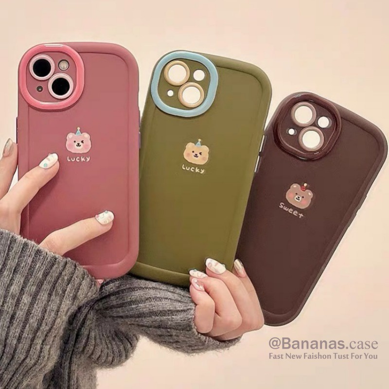 เคสโทรศัพท์มือถือ แบบนิ่ม ลายการ์ตูนหมีน่ารัก สําหรับ iPhone 15 14 13 12 11 Pro Max X Xr Xs Max 7 8 Plus