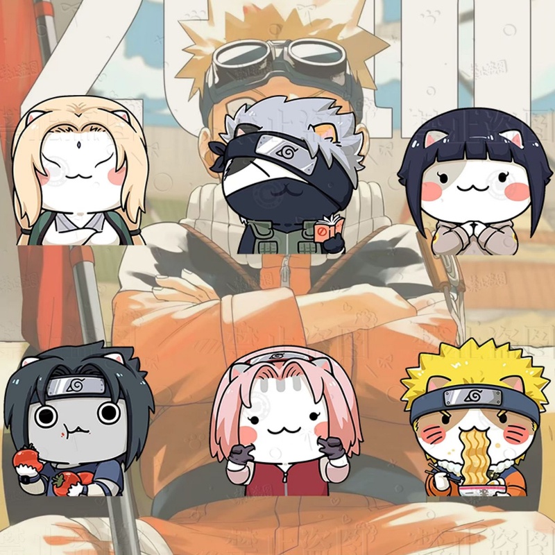 เข็มกลัดอะคริลิค ลายการ์ตูนนารูโตะ แมวน่ารัก สําหรับตกแต่งเสื้อผ้า กระเป๋า