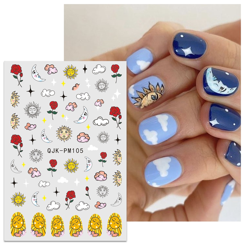 HAMA Nail Nail Art สติกเกอร์ขายส่งน่ารักการ์ตูนนักบินอวกาศ Series ดาวและ Moon ตกแต่งเล็บเด็กs สติกเกอร์ Decals - รูปที่ 3